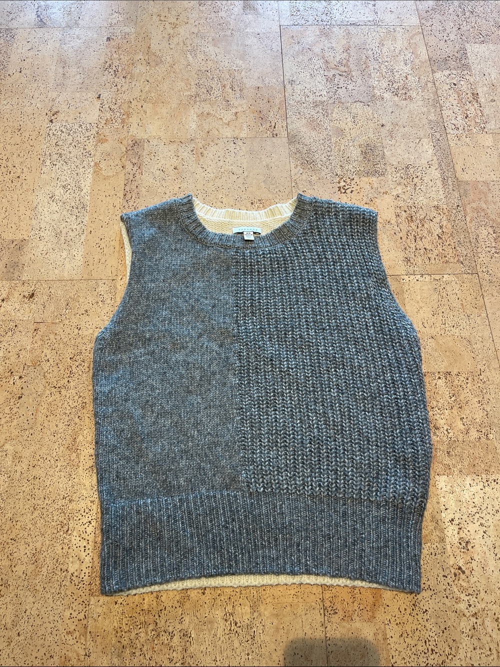 Topshop Grey Knit Crewneck Sweater Vest